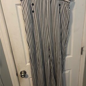 Robert Louis Black and White Striped Dress Pants